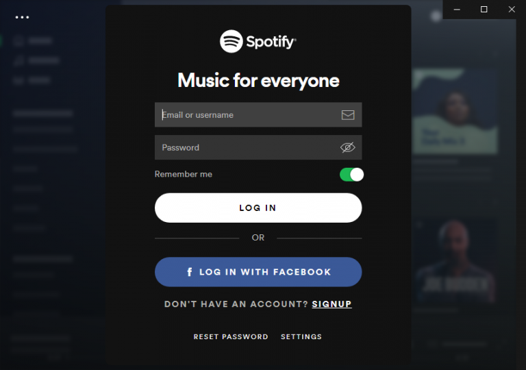 log into spotify with facebook not working