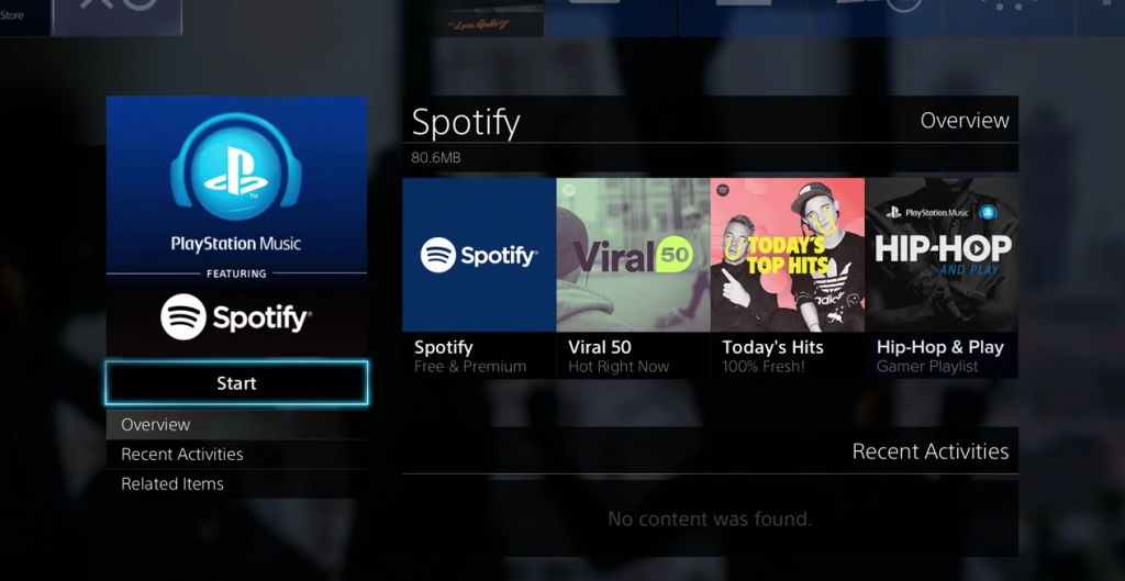 spotify in ps4