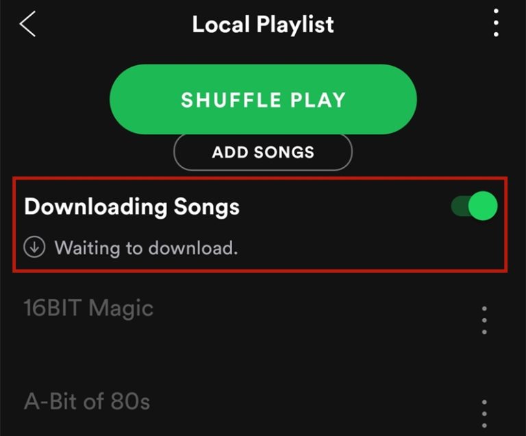 spotify download waiting