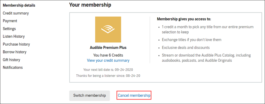 audible membership cost