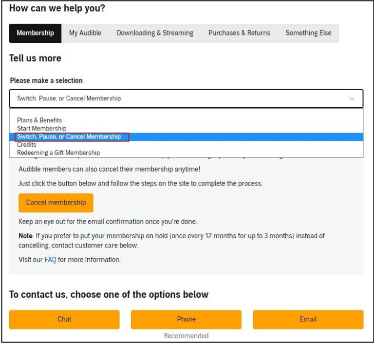 How to Cancel/Pause Audible Subscription [Updated] - Tunelf