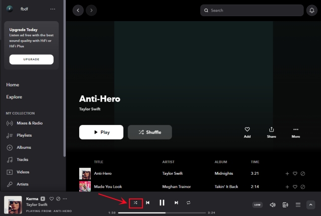 How to Turn off Tidal Shuffle on Multiple Devices - Tunelf